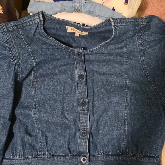 Madewell Straight Leg Stretch Denim Jumpsuit Sz 6 - Picture 4 of 8